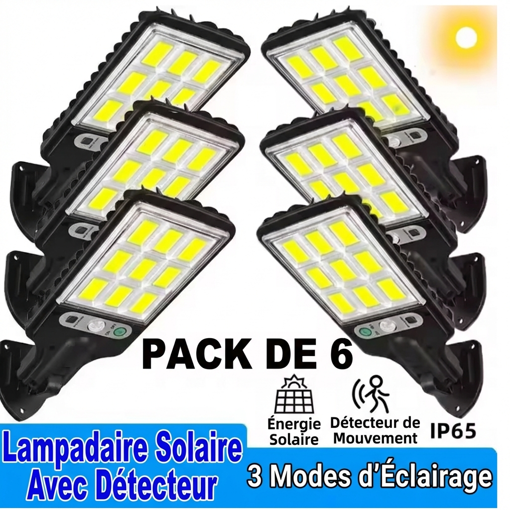 SolarGuard™ – Lampes solaires LED d’extérieur avec détecteur de mouvement (lot de 6)