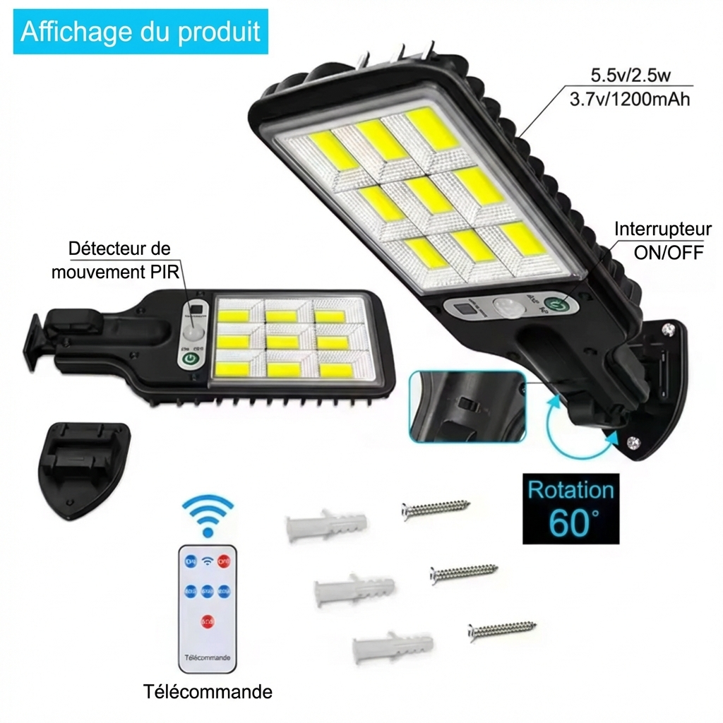 SolarGuard™ – Lampes solaires LED d’extérieur avec détecteur de mouvement (lot de 6)